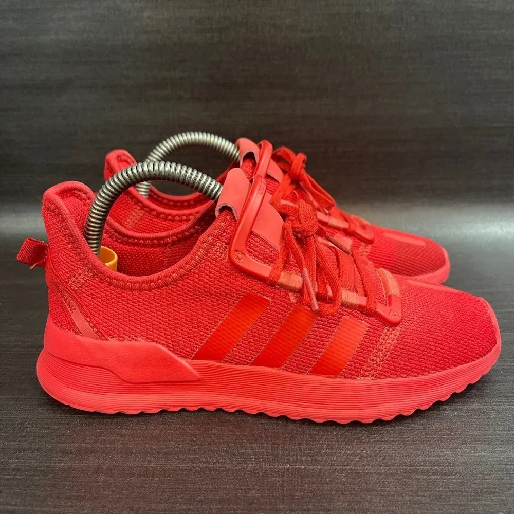 Adidas U Path Run Youth Big Kids Size 1 All Red Athletic Sneakers Casual Shoes